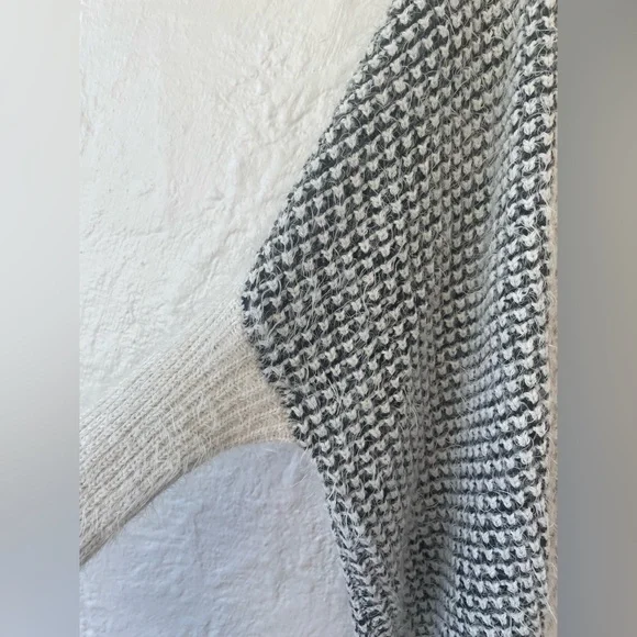 NWT RD Style oversized black / cream acrylic blend open front cardigan; size S - Picture 8 of 8